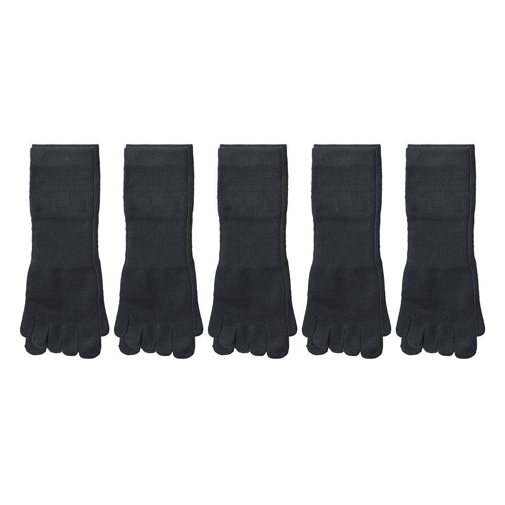 【G221】綿混ソックス５本指　スニーカー丈（５足組）【くつしたの日対象】